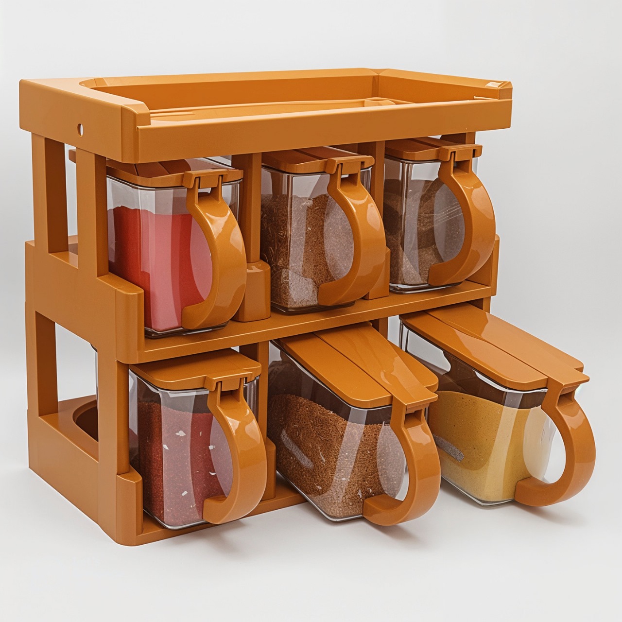 Rack with 6 Spice Jars & Spoons